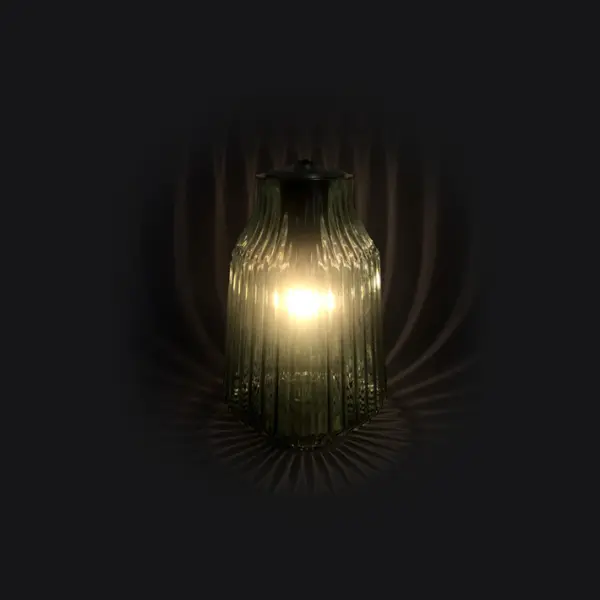 Светильник H26,5 см, стекло, зелёный