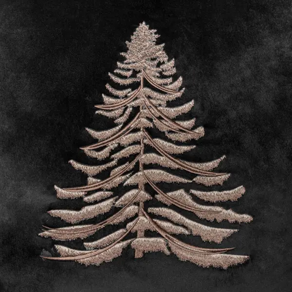 Подушка с вышивкой ЕЛКА, 50х50 см, текстиль, серый