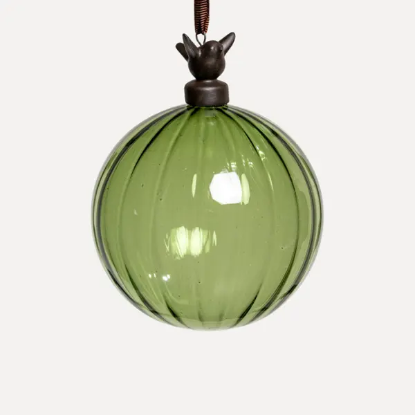 Шар D15 см, стекло, зеленый
