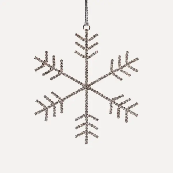Подвес СНЕЖИНКА с кристаллами D13 см, стекло, металл, серебряный