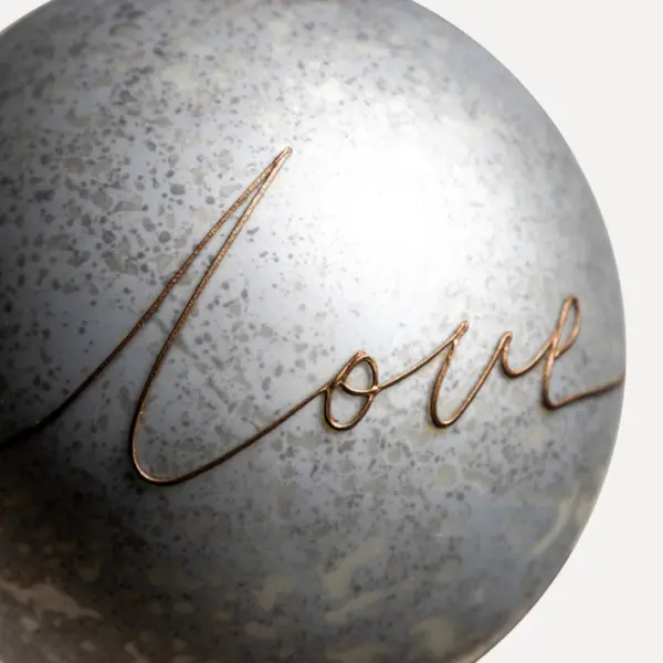 Шар D15 см, стекло, серый