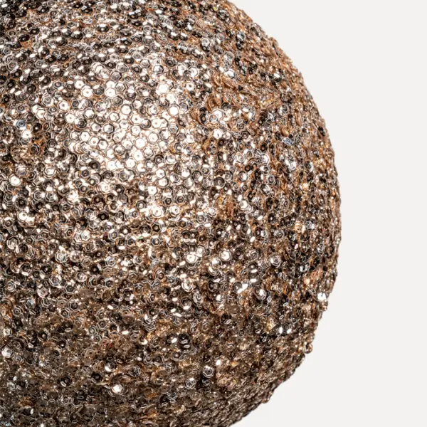 Шар D20 см с пайетками, пенопласт, шампань, АУТЛЕТ