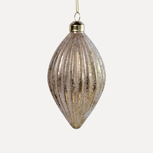 Подвес МИНДАЛЬ 6x12 см, стекло, золотой