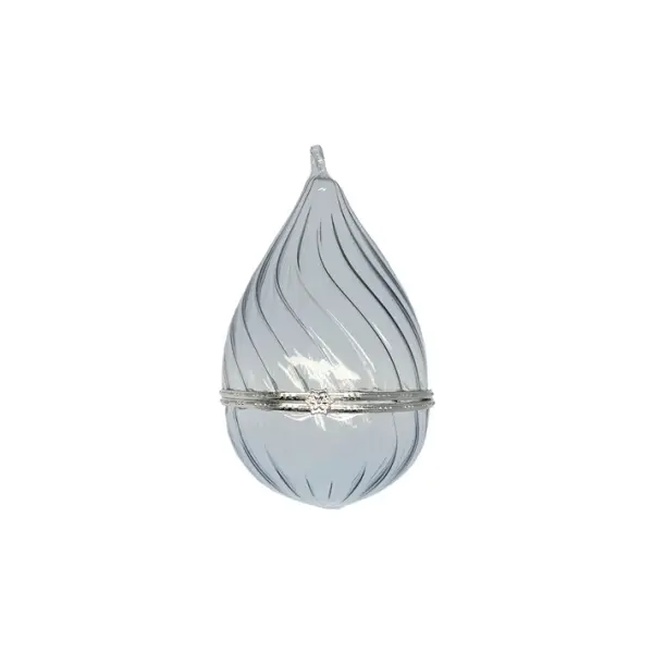 Подвес КАПЛЯ ШКАТУЛКА 8x12 см, стекло, голубой