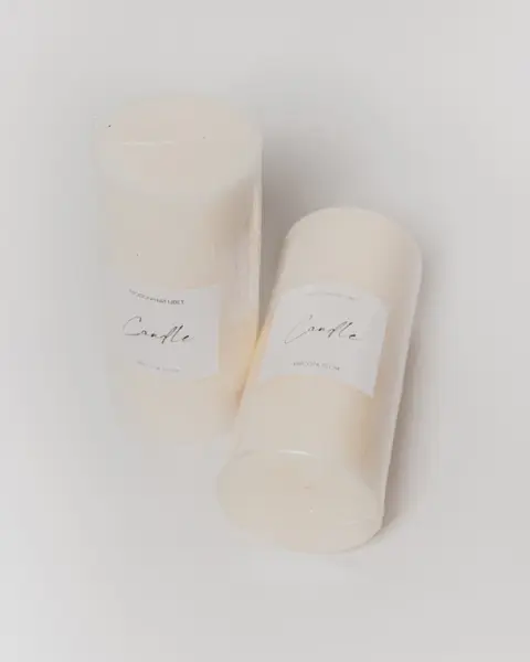 Набор свечей столбики в коробке, 7х15 см, 2 шт, воск, белый