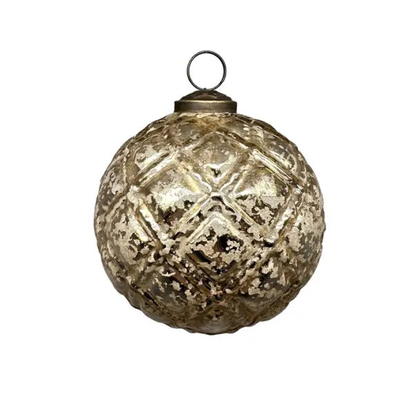 Шар D10 см, стекло, шампань