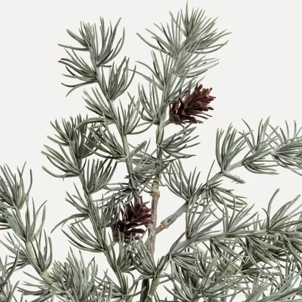 Ветвь хвойная ЛИСТВЕННИЦА с шишками, L110 см, пластик, зеленый