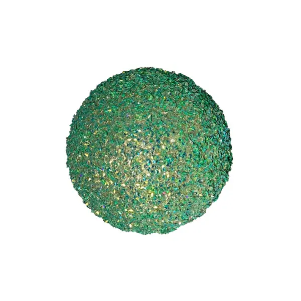Шар с блёстками D12 см, пенопласт, зелёный, мультиколор