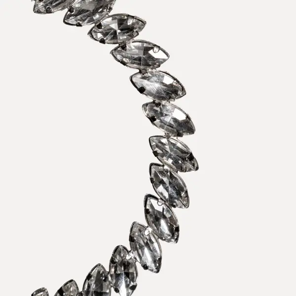 Подвес КОЛЬЦО с кристаллами D10 см, металл, стекло, серебряный