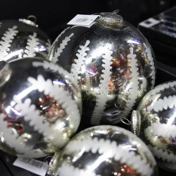 Шар, D21 см, стекло, серебряный