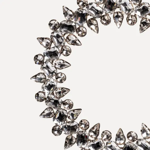 Подвес КОЛЬЦО с кристаллами D15 см, стекло, металл, серебряный
