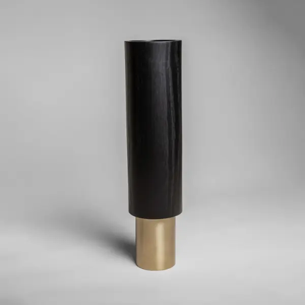 Ваза 20х70 см, дерево, черный, золотой Ваза 20х70 см, дерево, черный, золотой