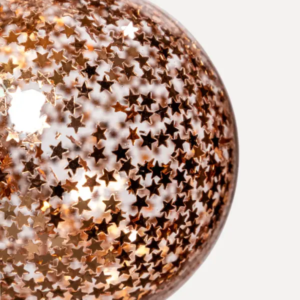 Шар с пайетками D8 см, стекло, медный