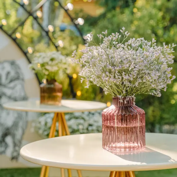 Светильник H15,5 см, стекло, фиолетовый