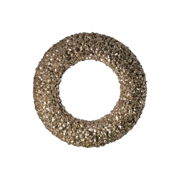 Венок D37 см с блёстками, пенопласт, шампань