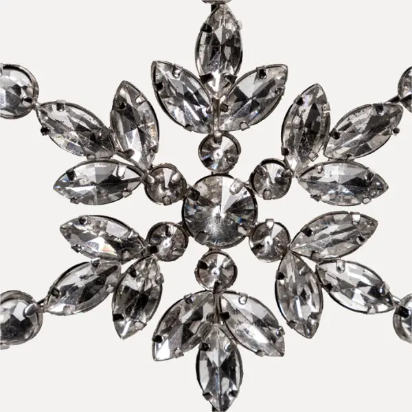 Подвес СНЕЖИНКА с кристаллами D10 см, стекло, металл, серебряный