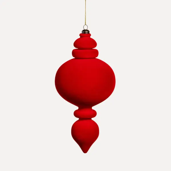 Подвес H23 см, пластик, флок, красный