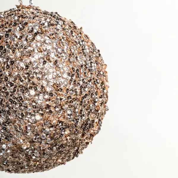 Шар D15 см с пайетками, пенопласт, шампань, АУТЛЕТ