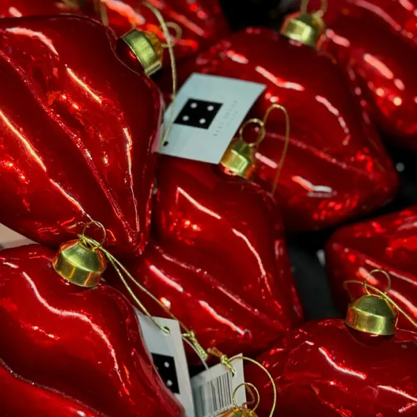 Подвес ГУБЫ 12х8 см, стекло, красный