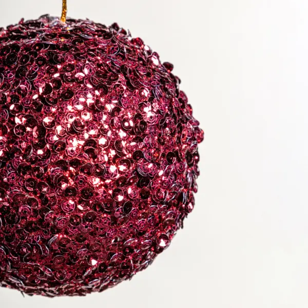 Шар D10 см с пайетками, пенопласт, бордовый, АУТЛЕТ