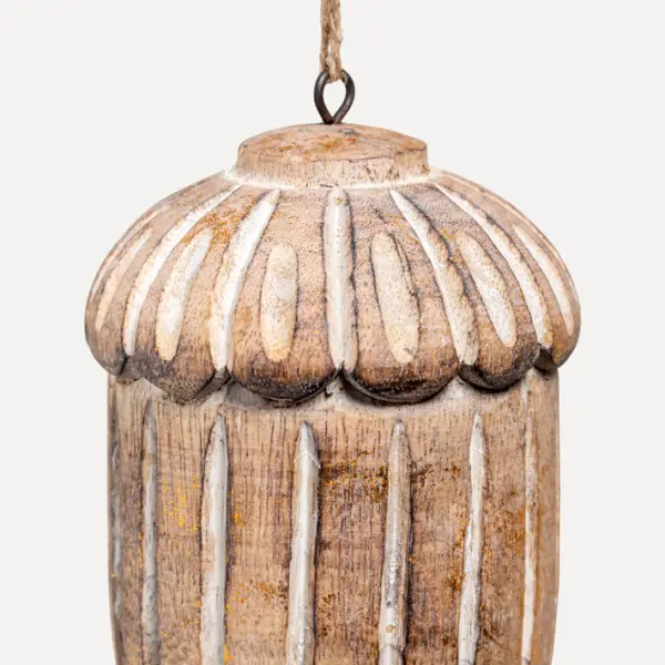 Подвес ЖЕЛУДЬ 7x10 см, дерево, серый