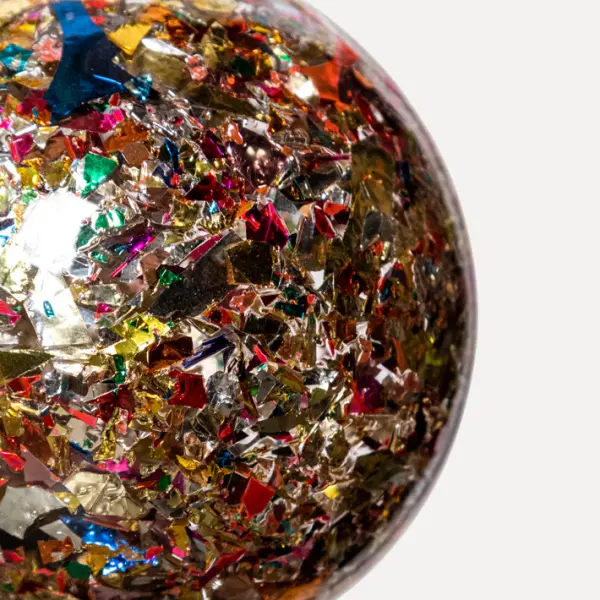 Шар с пайетками D8 см, стекло, мультиколор
