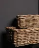 Комплект из 2-х плетёных корзин 80x35x20, 75x30x20 см, ротанг, рыжий