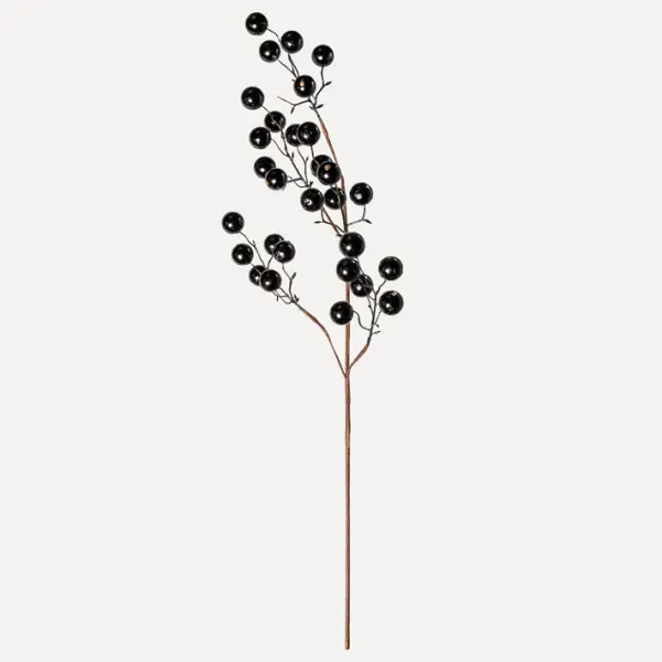 Ветвь ягодная H81 см, пластик, черный