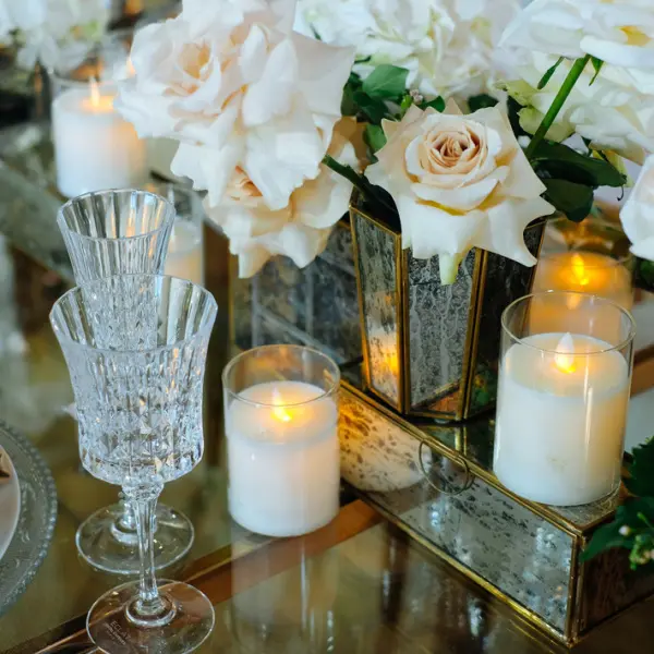 Набор из 3-х светодиодных свечей 7,5х10, 12,5, 15 см, пластик, стекло, парафин, белый