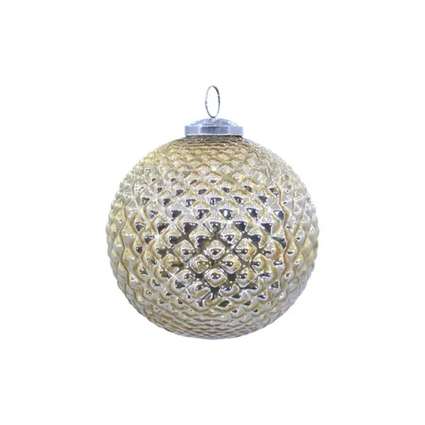 Шар D12 см, стекло, золотой, металлик