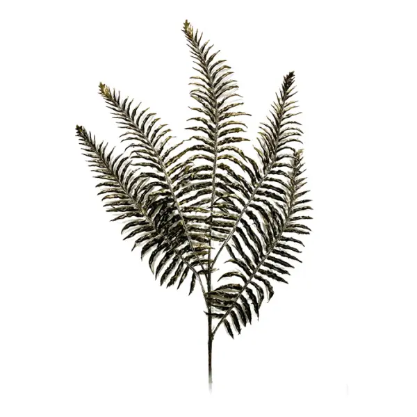 Ветвь папоротника H74 см, пластик, золотой, чёрный