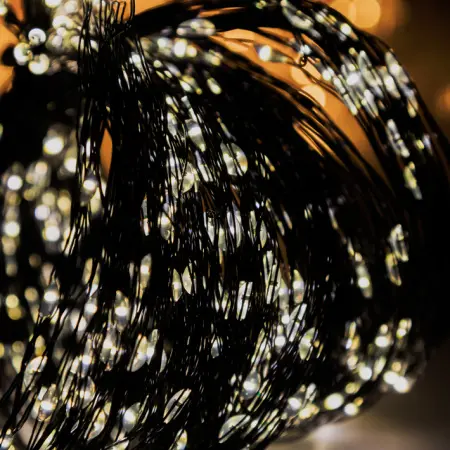 Гирлянда LED 200 см, 480 светодиодов, теплый белый свет, прозрачный кабель питания 3 м