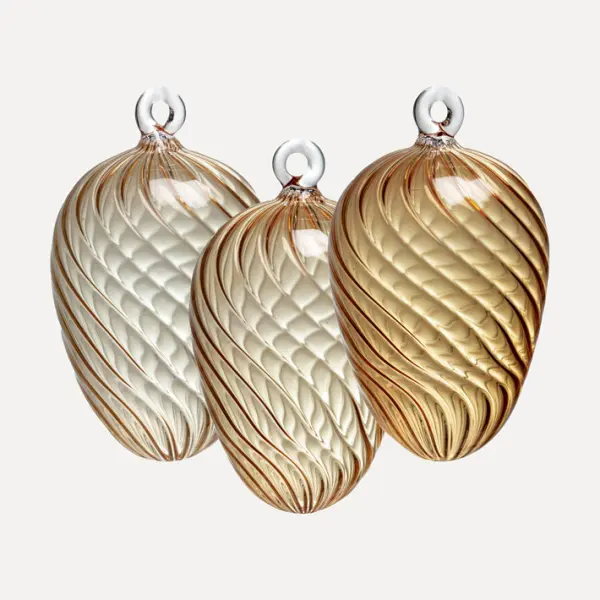 Набор украшений ручной работы ЯЙЦА, H8 см, 3 шт, светло-жёлтый, желтый, тёмно-жёлтый