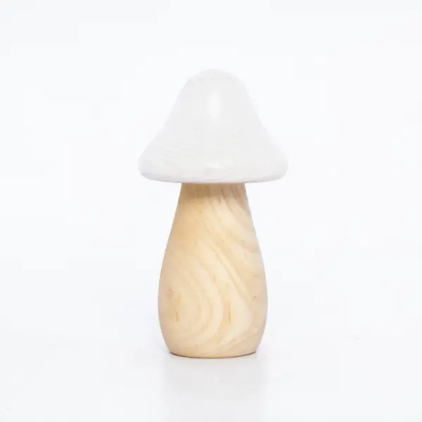 Фигура ГРИБ 5х9 см, дерево, белый, бежевый