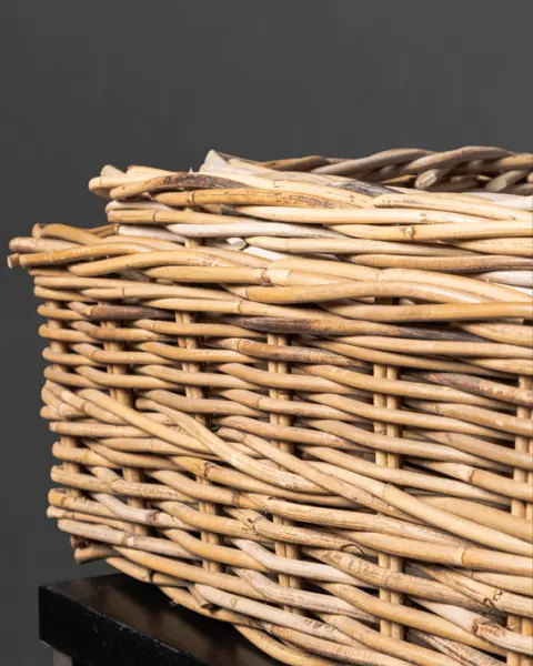 Комплект из 3-х плетёных корзин 55x40x20, 50x35x20, 35х28х20 см, ротанг, рыжий