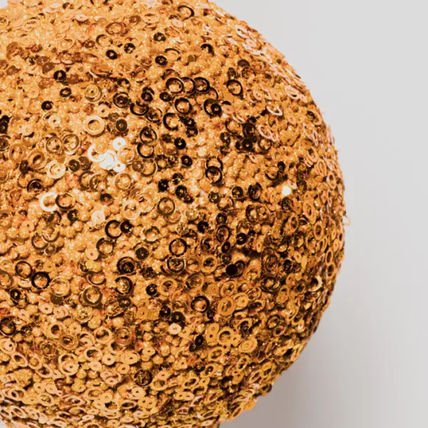 Шар D20 см с пайетками, пенопласт, оранжевый