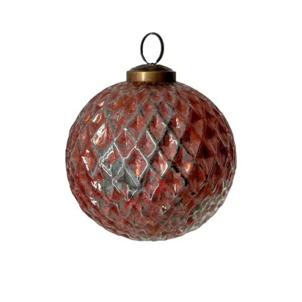 Шар D10 см, стекло, бордовый