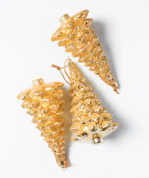 Подвес ЕЛКА H19 см, стекло, золотой