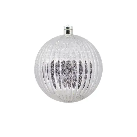 Шар LED D20 см, пластик, серебряный