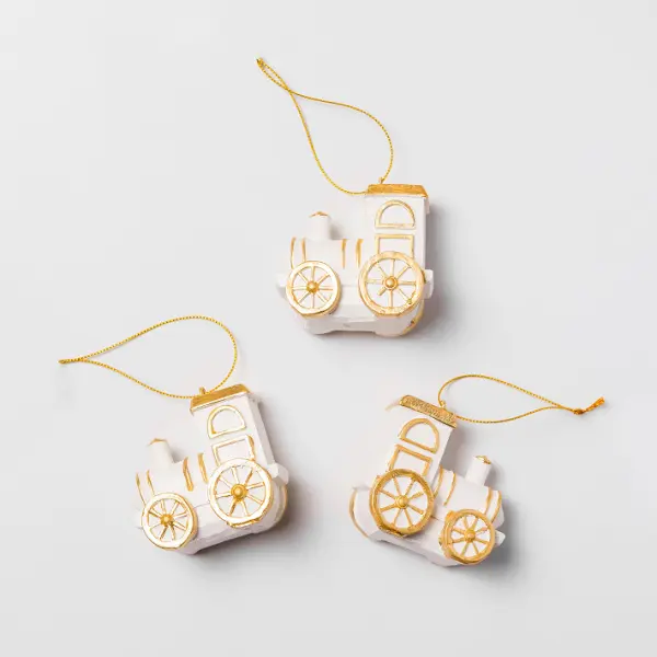 Подвес ПАРОВОЗ 7x6 см, полирезин, белый