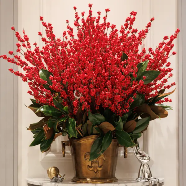 Ваза 35x29x24 см, металл, темно-медный