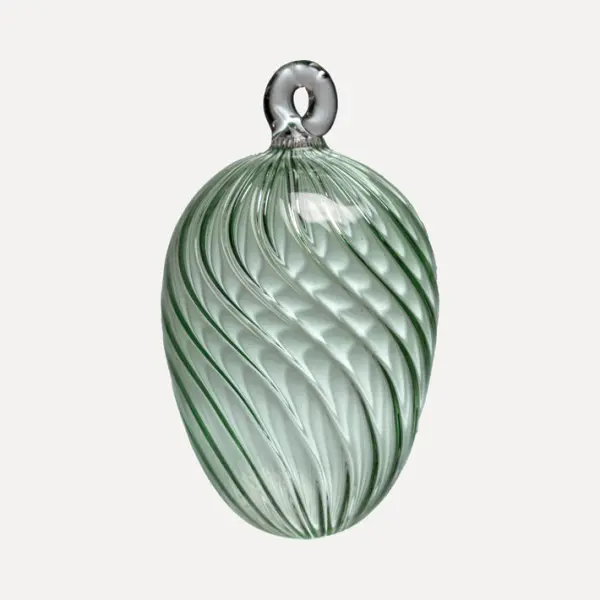 Подвес ручной работы ЯЙЦО 6x7 см, стекло, светло-мятный