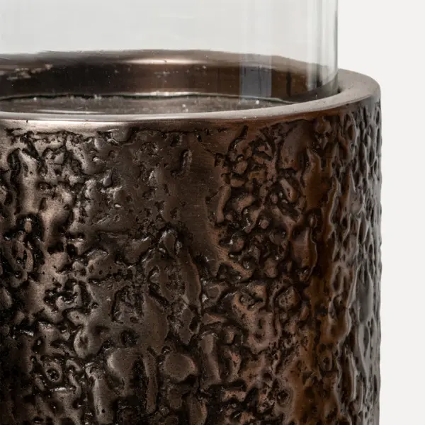 Подсвечник с колбой 30x77 см, металл, стекло, темно-серебряный