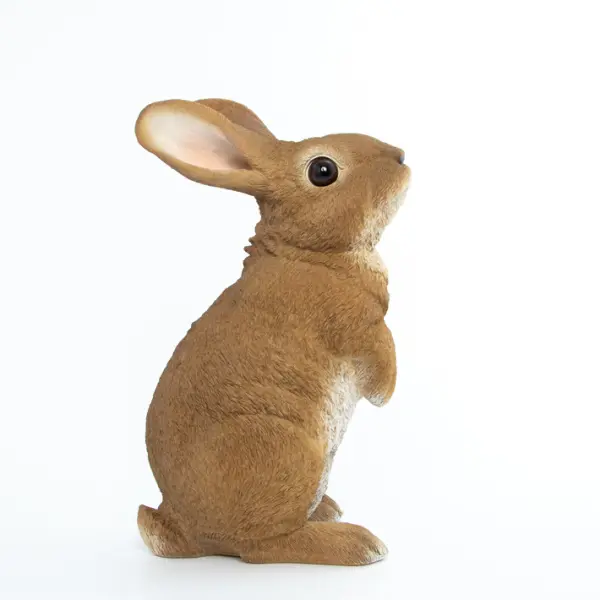 Фигура ЗАЯЦ 16х13х26 см, полирезин, рыжий