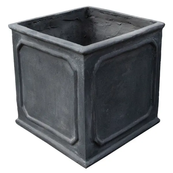 Кашпо 30,5х30,5х30 см, фибергласс, серый