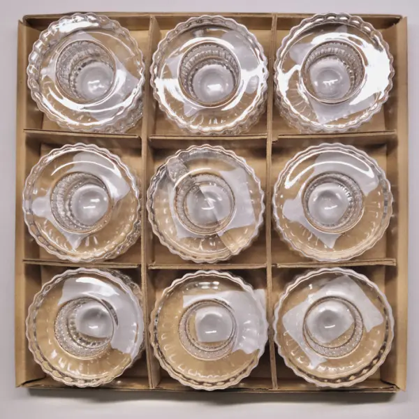 Набор подсвечников 5х4 см, 9 шт, стекло, прозрачный