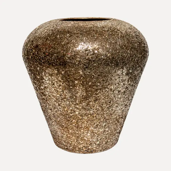 Кашпо с эффектом мозаики, 30x32 см, металл, золотой