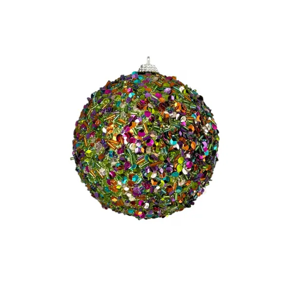 Шар с пайетками D10 см, пластик, мультиколор
