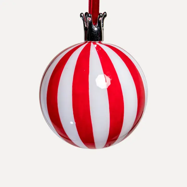 Шары в наборе D10 см, 3шт, стекло, красный, белый