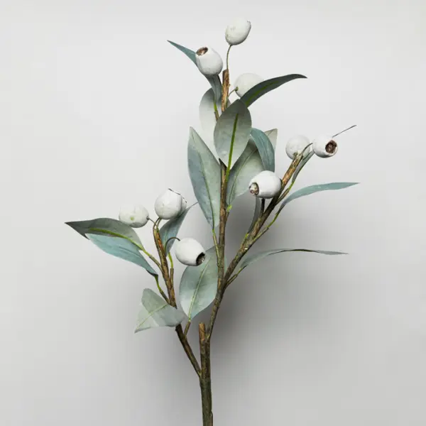 Ветвь эвкалипта с ягодами H65 см, пластик, зеленый
